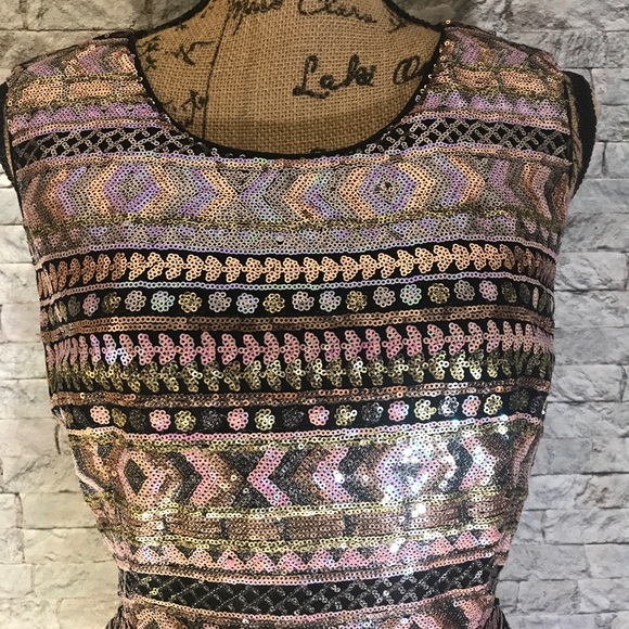 2/$30 FOREVER 21 | Sequin Dress | Pink & Black | M - Picture 3 of 8